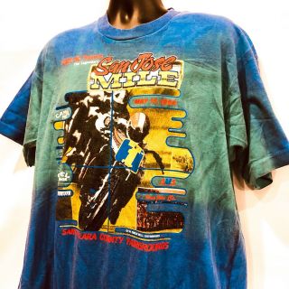 Rare Vintage Tie Dye 40th Running 90s San Jose Dirtbike Racing Mile T Shirt Xl