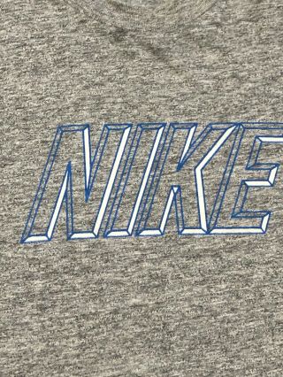 Vintage 90s NIKE T shirt size medium 50/50 made in USA heather gray 2