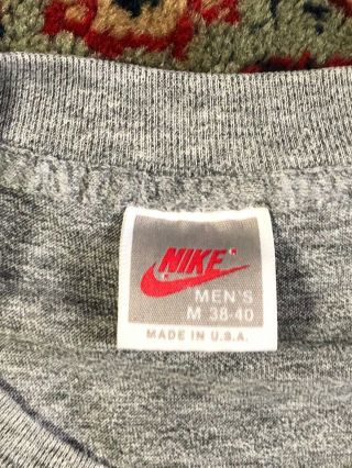 Vintage 90s NIKE T shirt size medium 50/50 made in USA heather gray 3