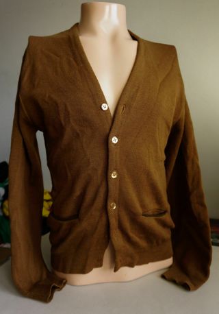 Vintage 60s Andy Williams Cardigan Sweater 100 Virgin Wool Puritan Mod/golf 70s