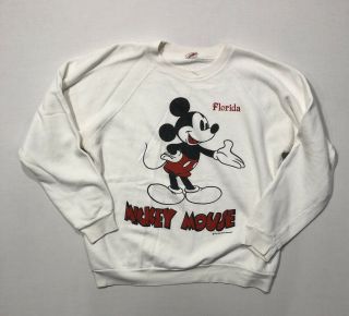 Vtg 70s 80s Mickey Mouse Disney Florida Double Side Mirror Image Sweat Sherry L