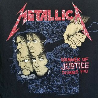 Vintage Metallica Shirt Justice for all The Hammer of Justice crushes Shirt L 3
