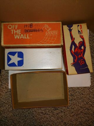 3 Vintage 70s/80s Sneaker Box Boxes,  Vans,  Converse,  Official Nba Athletic Footwear