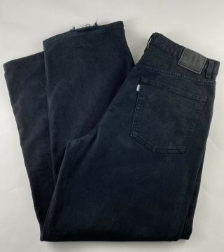 Vtg Levis 1990s Silver Tab Black Denim Jeans Loose Wide Leg 36 X 32 Made Usa