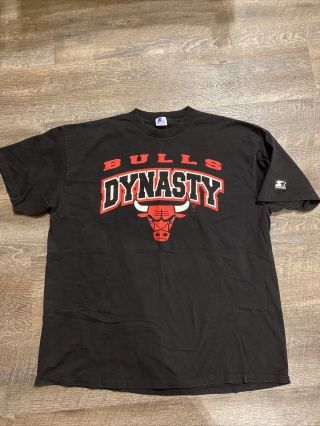 Chicago Bulls Vintage Mid 90’s Chicago Bulls " Dynasty " Starter T - Shirt Xl