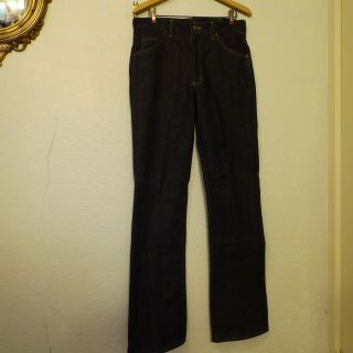 Vintage Lee Mens 31 X 34 Riders Dark Rigid Crisp Blue Jeans Union Made In Usa