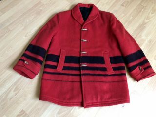 Vtg Hudson Bay ?iconic Wool Blanket Jacket Coat,  Sizem - L