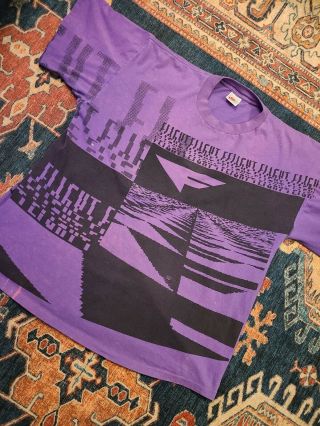 Vtg 80s 90s Nike Flight T Shirt All Over Print Michael Jordan Era Gray Tag Xl