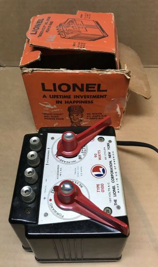 Lionel HO Postwar 0100 90 Watt DC Transformer,  AC Accessories Boxed 2