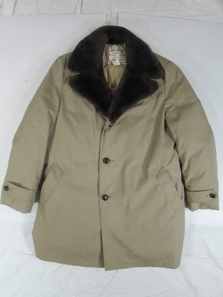 Vtg 60s 70s L.  L.  Bean Cursive Label Northern Goose Down Coat Jacket Trench Sz 42
