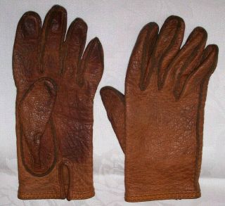 Vintage Hermes Paris Womans Leather Gloves/authentic 1940s/brown Sz 7