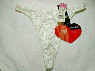 Nwt Vintage Lovable Italy Second Skin Satin Glisten Up Thong Panties Size Large