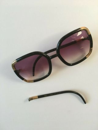 ted lapidus huge retro vintage 1970s sunglasses black gold jackie O 2