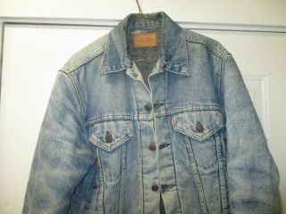 Vintage Levi ' s Mens Denim Blanket Lined USA Trucker Jacket 70506 0317 Size 42 3