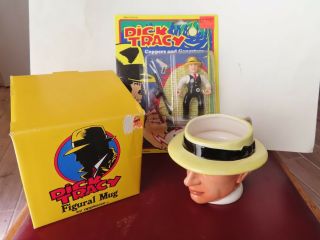 Playmates 1990 Dick Tracy & Applause Dick Tracy Figural Mug - In Package
