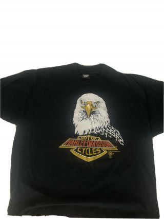 Vintage 1987 Harley Davidson Eagle Logo 3d Emblem T - Shirt Size Xl