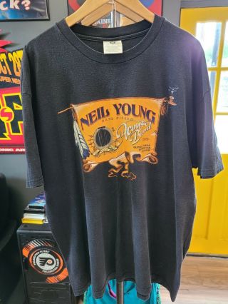 Vtg 1999 Neil Young Acoustic Solo Tour T Shirt Mens Size Xl