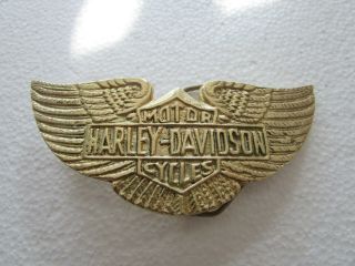 Harley Davidson Wings Bar Shield Biker Gift Brass 70s NOS Vintage Belt Buckle 2