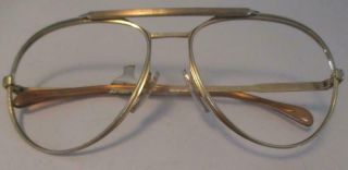 Vintage Givenchy Landau Gold Rimmed Aviator Eyeglass Frames Dead Stock