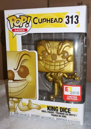 King Dice 313 Gold E3 Convention Exclusive 2018 Cuphead Funko Pop Figure Rare