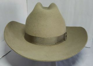 Vintage Western Cowboy Hat Pedigreed " Thoroughbred " Grey Custom Made W - Box