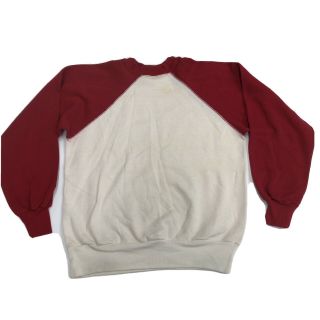Vintage 70s Sweatshirt 1970s 60s Two Tone Raglan Red White Cotton Blend S / M