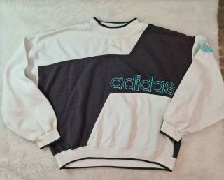 Vintage 80s 90s Adidas Logo Sweatshirt Unisex Women 