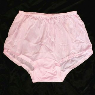 Vintage Gragero Brief Panty Wide Double Nylon Pretty Pink Granny Panties L Nowt