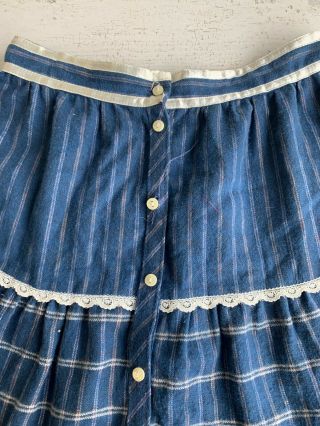 Vintage Gunne Sax by Jessica McClintock Floral Print Midi Skirt Striped Size 9 3