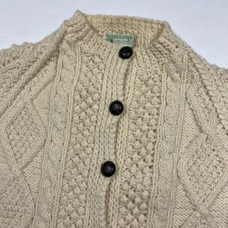 Vintage 60’s The Irish Cottage Pure Wool Knit Button Up Sweater Adult Small Rare 2