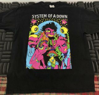 Rare System Of A Down Vintage Vtg Rock Band Shirt 1990s 90s Sz L Large