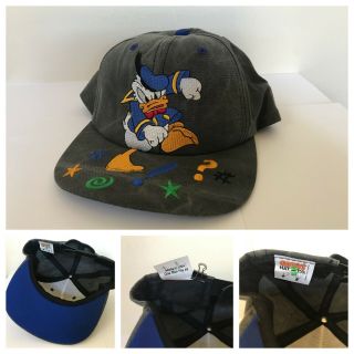 Vintage Walt Disney Angry Donald Duck Goofy’s Hat Co Baseball Denim Snapback Hat