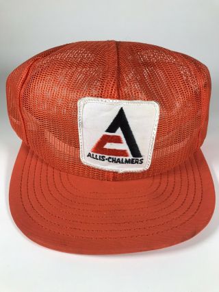Louisville Mfg All Mesh Hat Allis Chalmers Orange Snap Adjustable Size