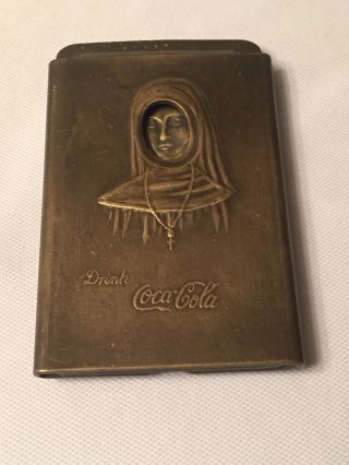 2 - Pc Coca - Cola Nun To Nude Brass Cigar Cutter Belt Buckle Sf Trans - Pan Expo 1915