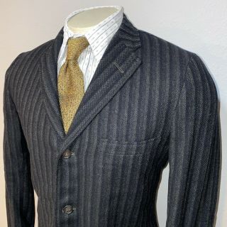 Vtg 50s 60s SILVER BRAND Suit Jacket Blazer Coat Black WOOL Mid Century MENS 40 3