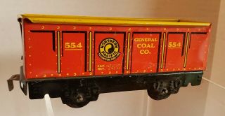 ☆marx☆general Coal Car 554 Tin Litho Northern Pacific Yellowstone Park Line A9