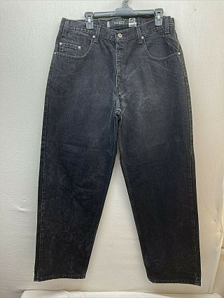 Vtg Levis 1990s Silver Tab Black Denim Jeans Loose Wide Leg 36 X 32