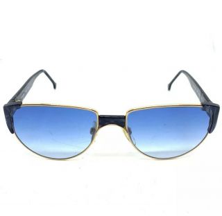 NOS Vintage Jil Sander 313 Blue Marble Sunglasses Gold 56[]17 130 T15 2