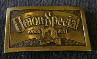 Vintage Union Special Since 1881 Belt Buckle Sewing Heads Machine Ltd Edition