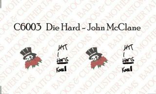 1/6 Custom Tattoo Decal For 12 Inch Figures: Die Hard John Mcclane Bruce Willis