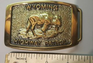 Rare Vintage Wyoming Highway Patrol Belt Buckle Police Wyo Wy