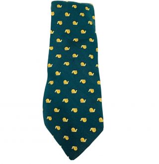 Vintage Hermes Paris Silk Green Necktie Snail Tie 7207