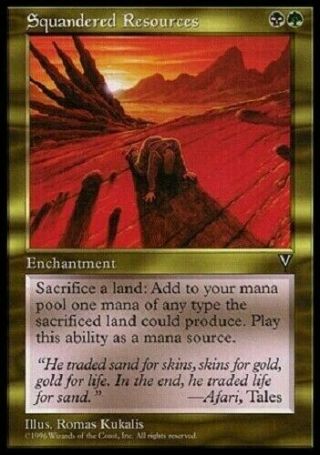 1x Squandered Resources Visions Mtg Magic The Gathering X1 Lp Reserve List