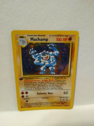 1999 Pokemon Card 1st Edition Machamp Holo 8/102