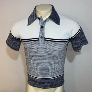 Vtg 50s 60s Toni Shirt Stretch Polyester Mid Century Disco Banlon Mens Medium