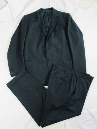 Vtg 50s 60s 2 Pc Kurlnot Drop Loop Wool Suit Jacket & Pants Hollywood Vlv
