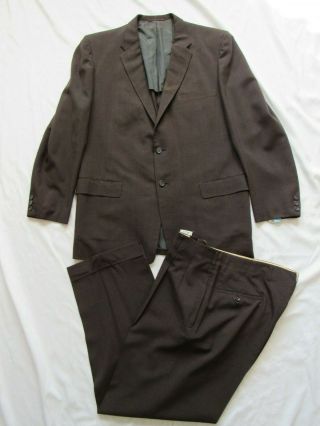 Vtg 50s 60s 2 Pc Soft Flowing Brown Drop Loop Suit Jacket Pant Hollywood Vlv