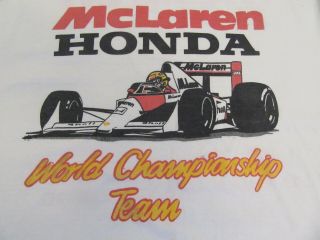 Mclaren Honda Formula One Racing T - Shirt,  Ayrton Senna F1gp Large/xl Vintage1990