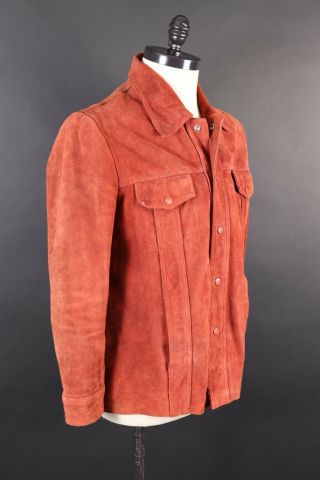 Vintage 70s Challenger Suede Leather Blazer Coat Jacket Mens Size 42