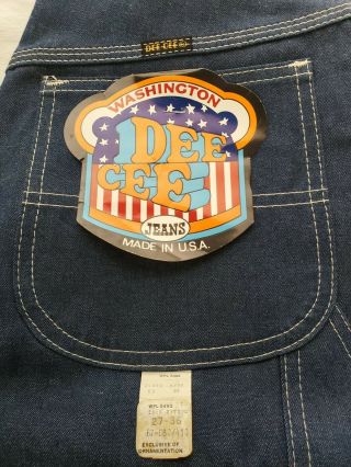 Vintage Washington Dee Cee Made In Usa Denim Work Pants Deadstock Nos